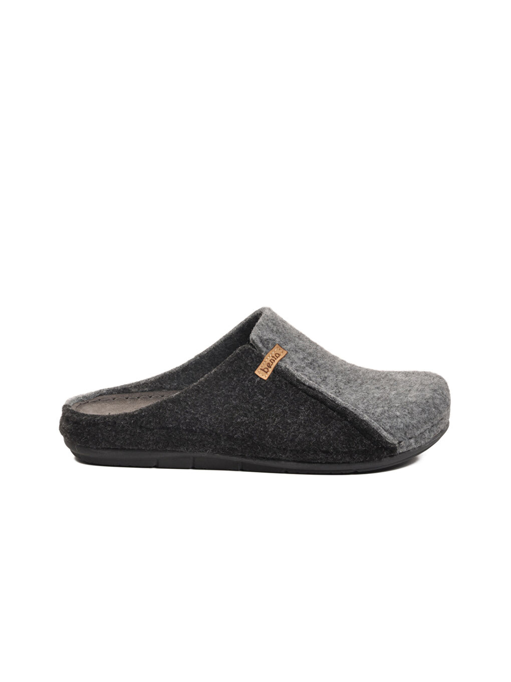 Gri Siyah Anatomik Keçe Erkek Ev Terlik K-63.007 M