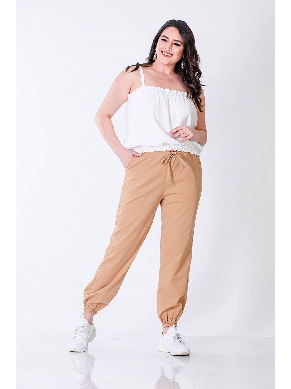 Mylinemoda Bej Cep Detaylı Jogger Pantolon - 1