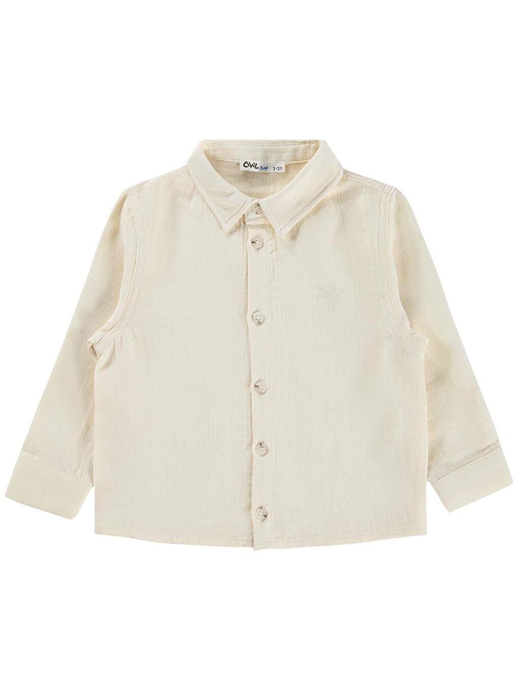 Bej Boys Erkek Çocuk Uzun Kol Basic 2-5 Yaş Gömlek - Taş Rengi 4-5 Yaş