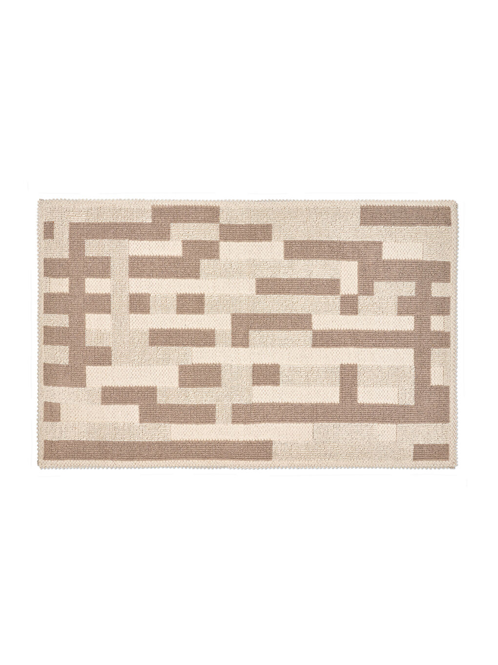 Maze Doğal Pamuklu 2'li Banyo Paspas Seti 60X100+50X60 Cm Bej-1