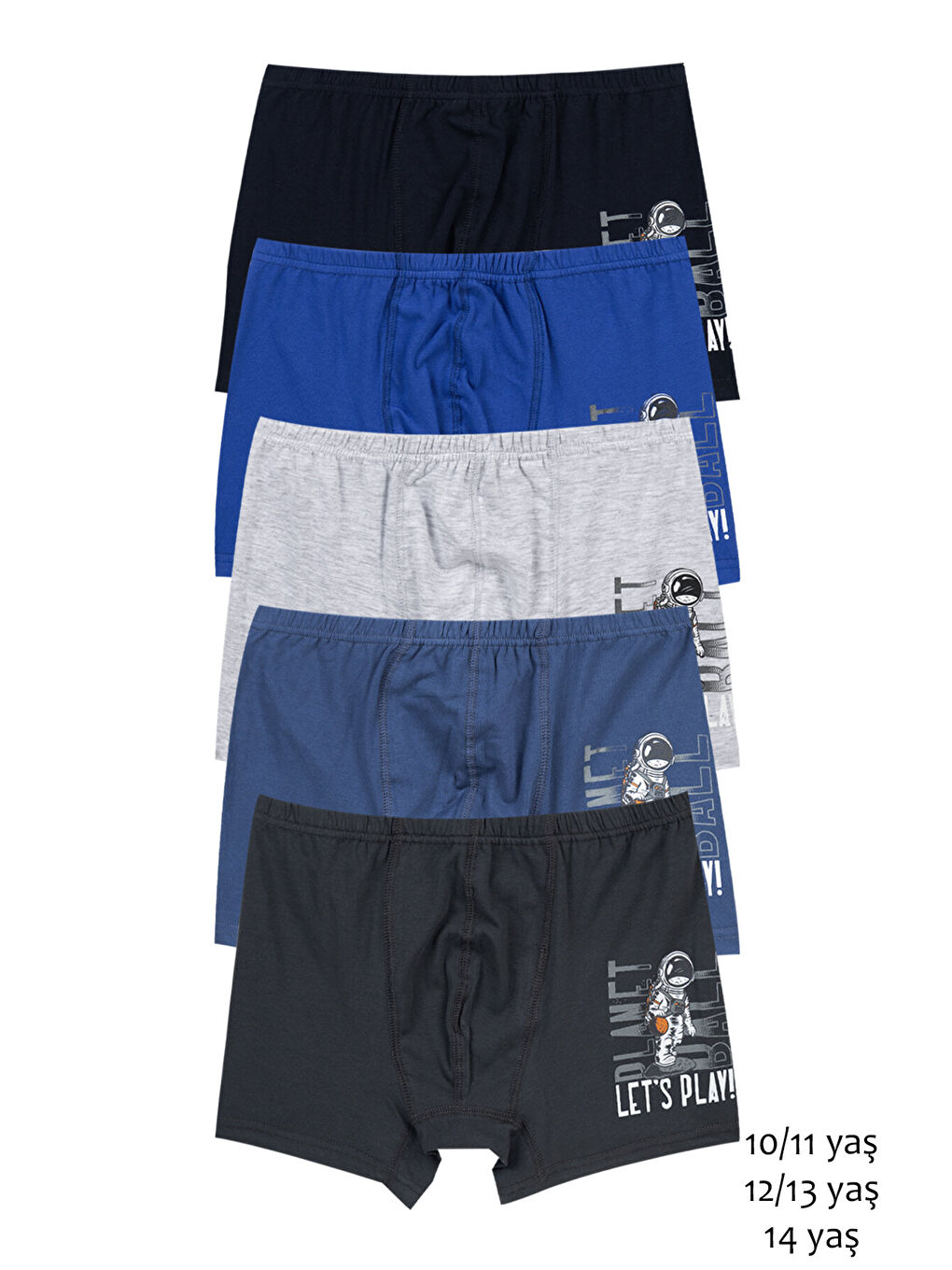 Karışık Erkek Çocuk Pamuklu Boxer 5'li Paket