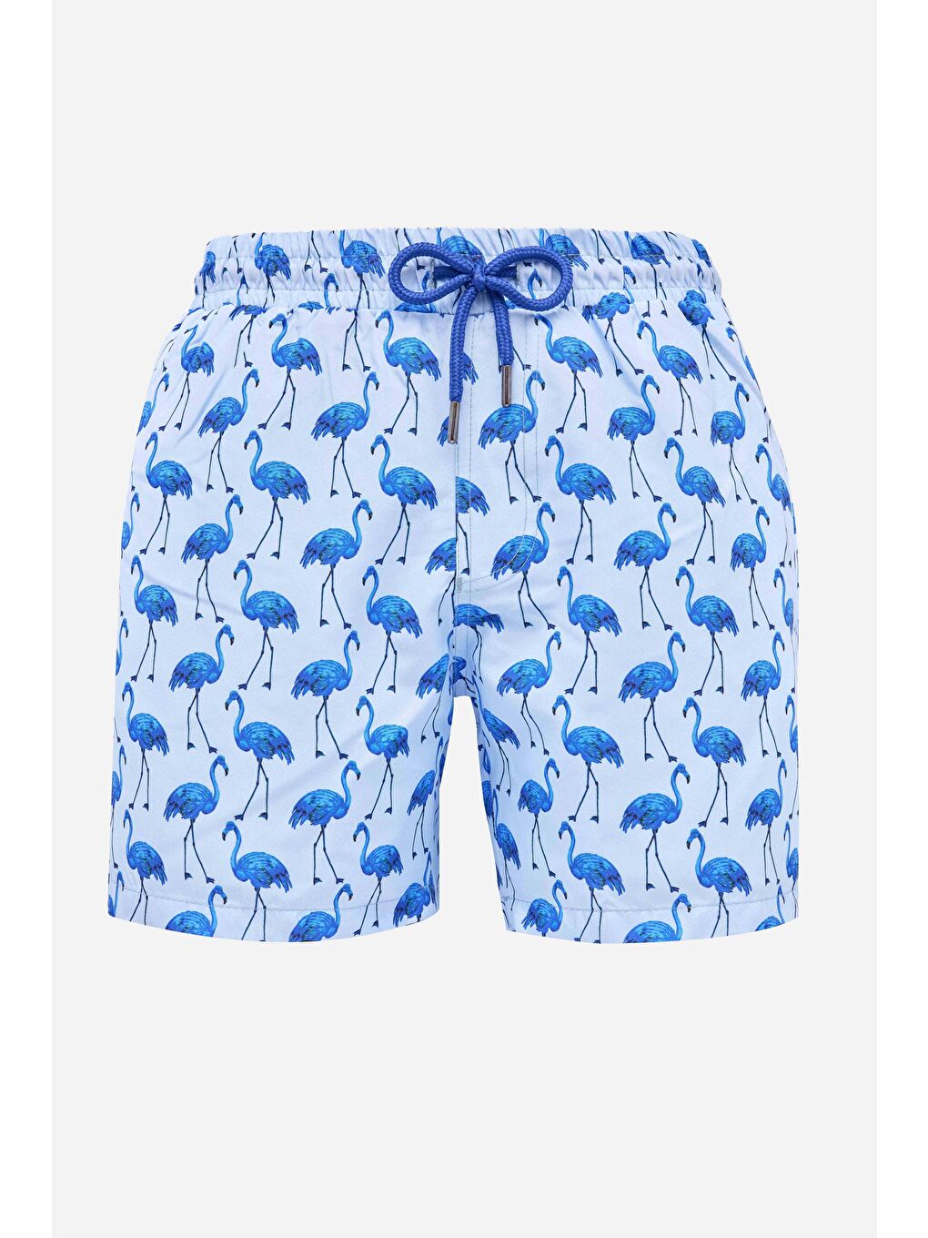 Karışık Erkek Standart Fit Hızlı Kuruyan Desenli Beyaz Mayo Deniz Şortu