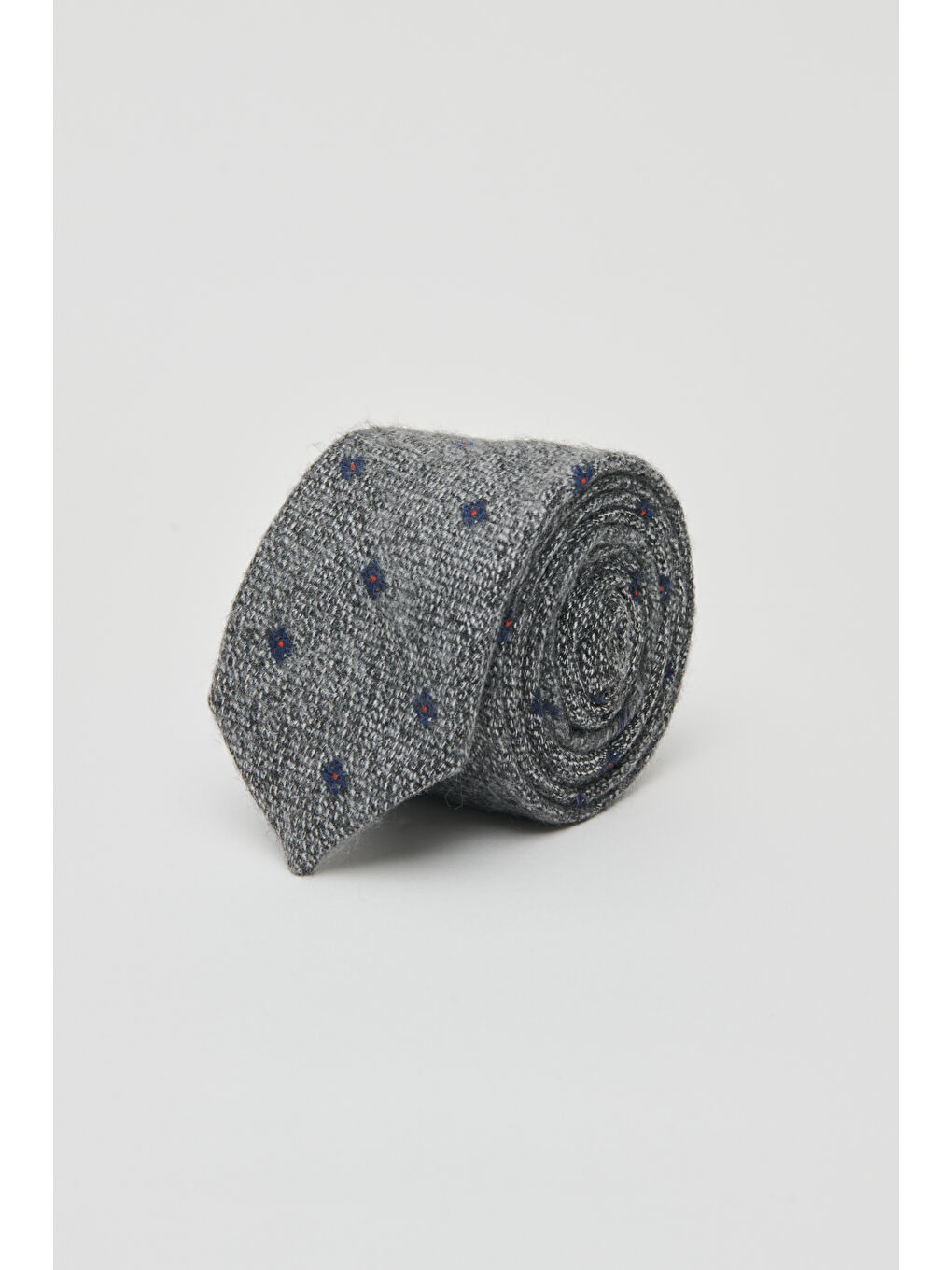 Erkek Gri-Lacivert Yünlü Klasik Kravat
