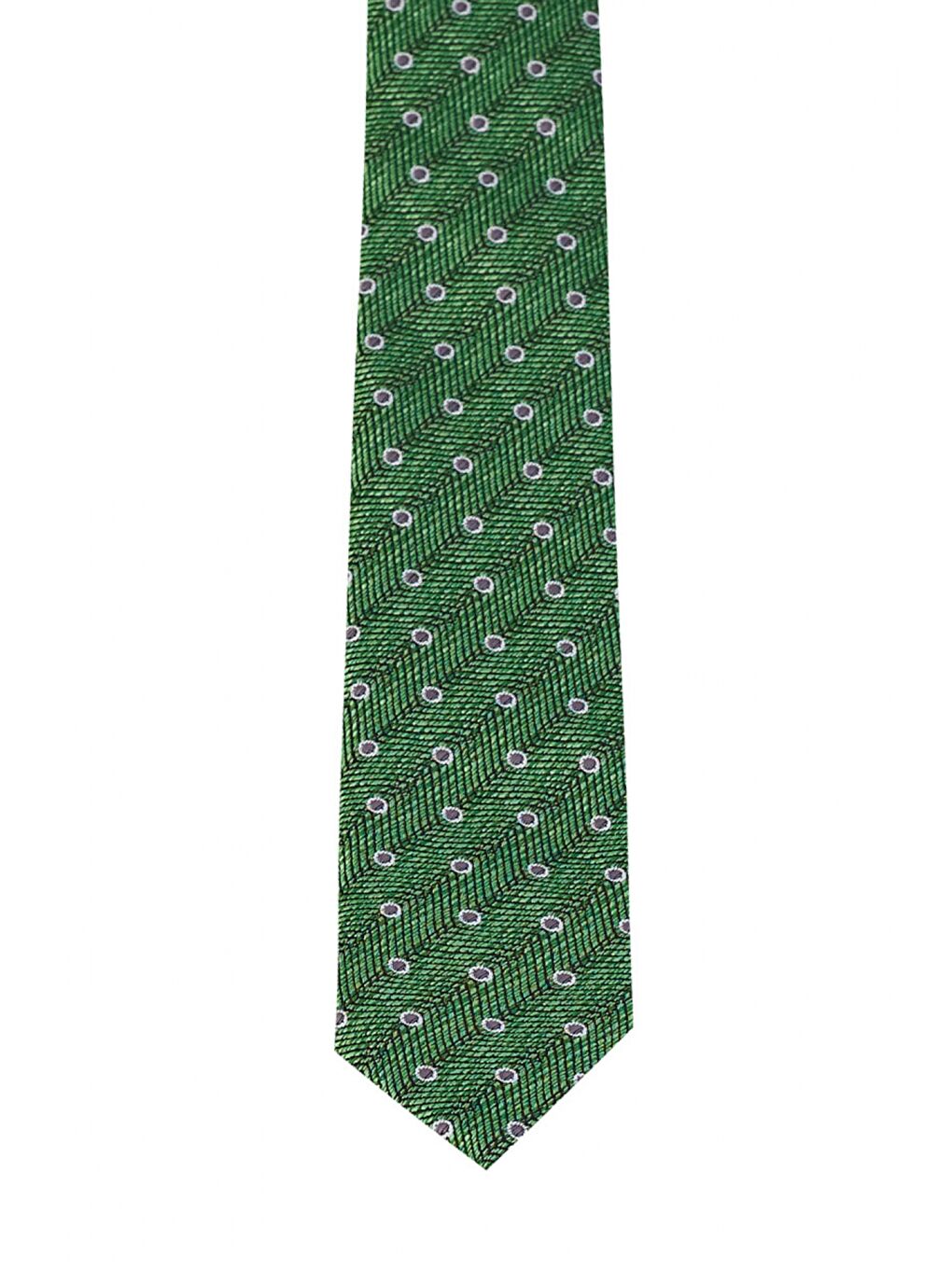 Erkek Yeşil-Gri Desenli Nano Kravat-1
