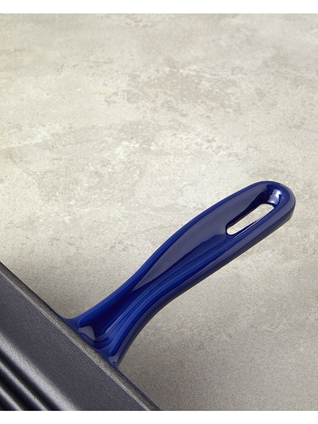 Demir Döküm Kare Izgara Tava 28 cm Mavi-2