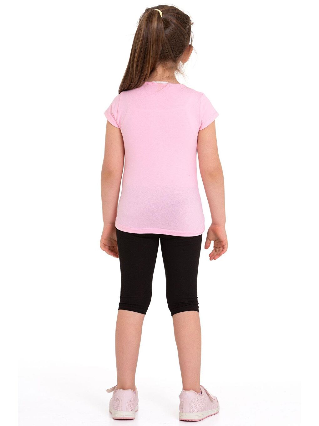 Zürafa Baskılı Açık Pembe Renk Kız Çocuk Taytlı Takım-2