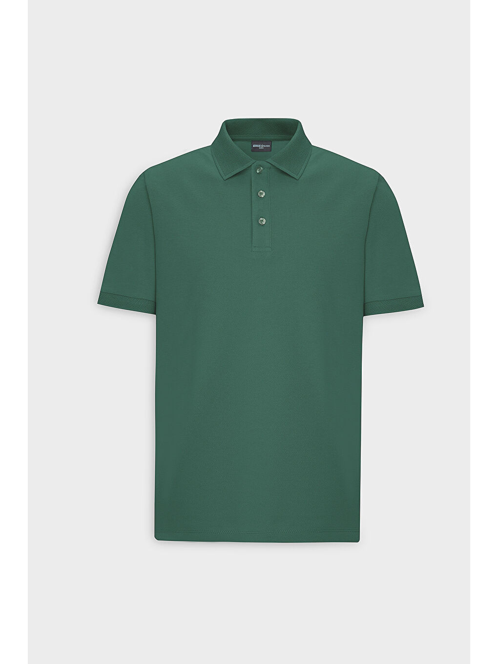 Erkek Koyu Yeşil Slim Fit Dar Kesim Polo Yaka %100 Pamuk Kısa Kollu Tişört-5
