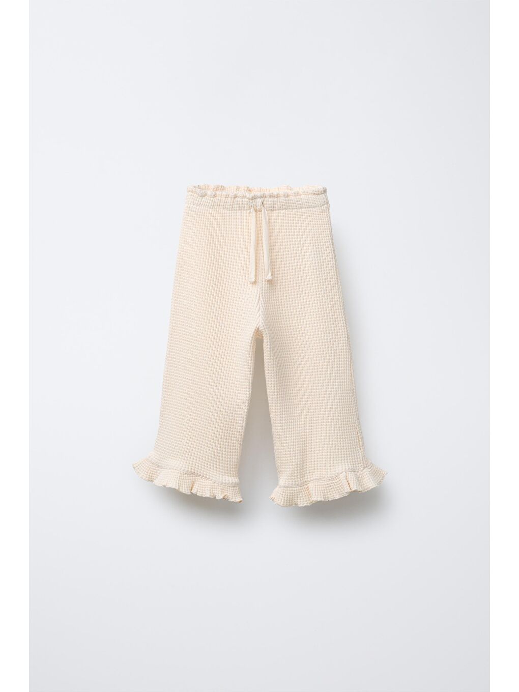 Ekru Kız Çocuk Pamuklu Krem Welcome Day Sweatshirt Ve Fırfır Paça Pantolon Takım - Rahat Günlük Stil-2