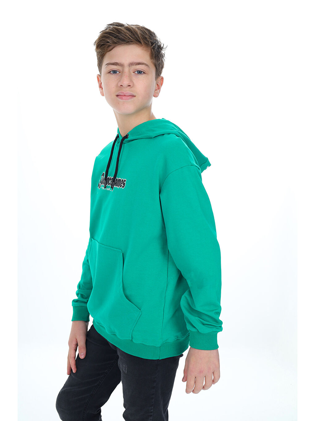 Yeşil Erkek Çocuk Baskılı Sweatshirt-3