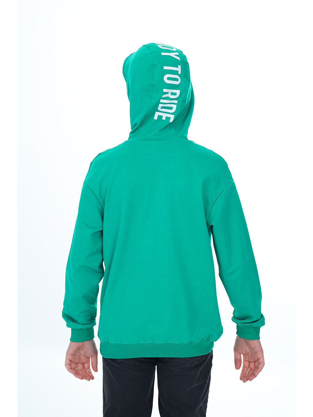 Yeşil Erkek Çocuk Baskılı Sweatshirt-4