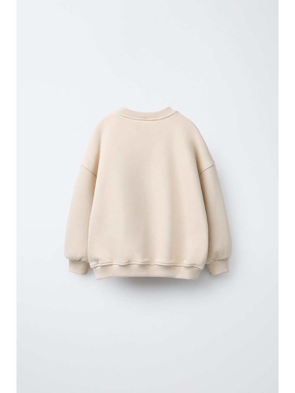 Ekru Kız Çocuk Pamuklu Krem Welcome Day Sweatshirt Ve Fırfır Paça Pantolon Takım - Rahat Günlük Stil-3