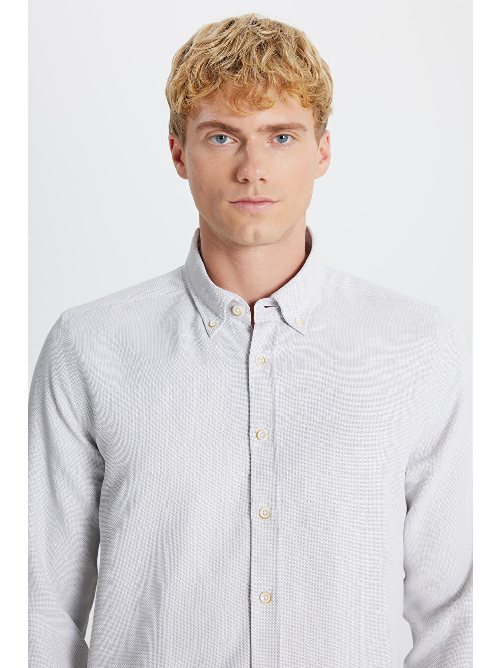 Erkek Bej Uzun Kollu Gömlek-3