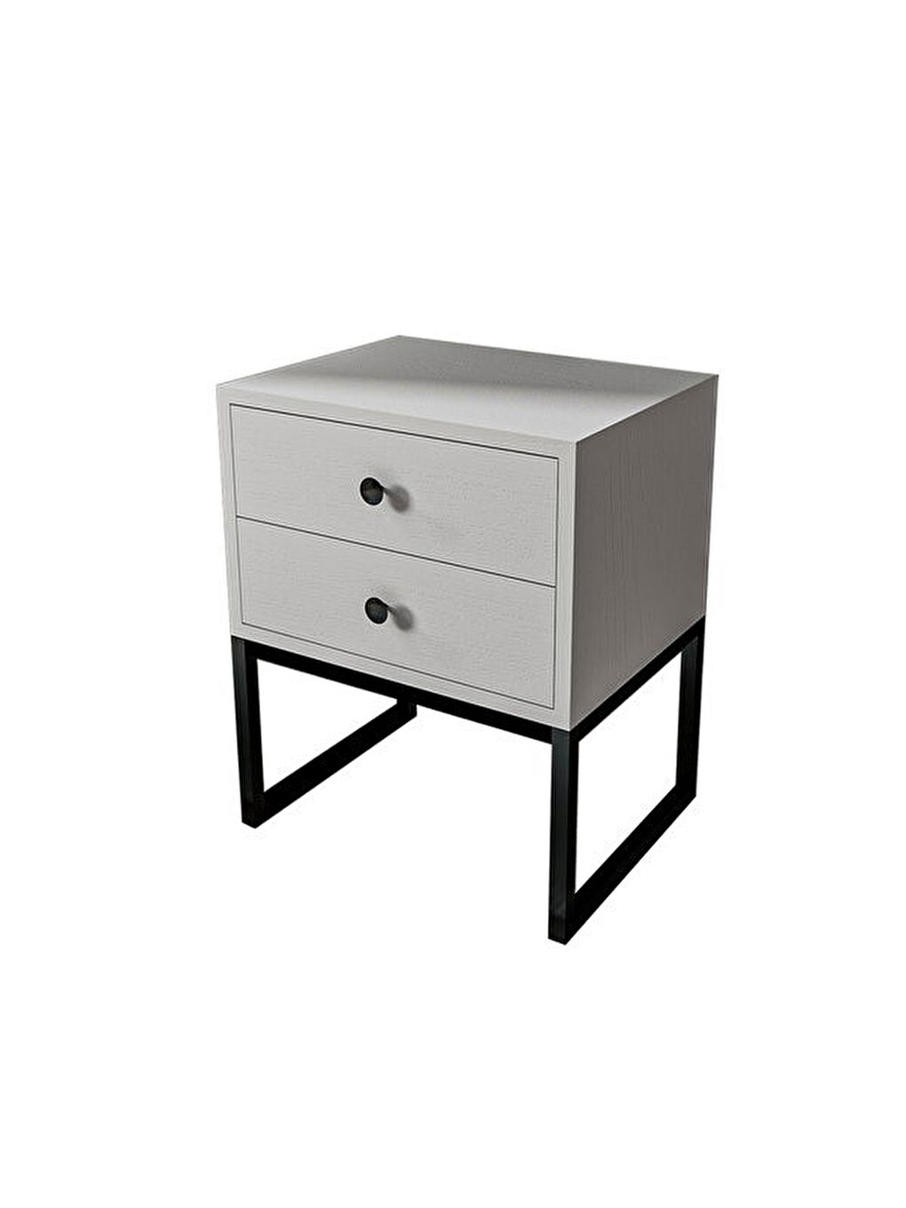 Alba Komodin - Beyaz / Siyah - 55x35x45 cm-3