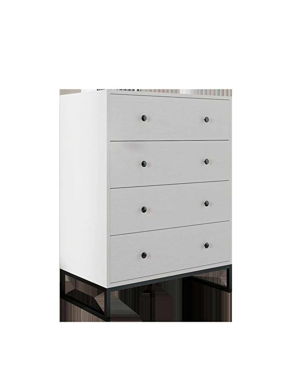 Alba Şifonyer - Beyaz / Siyah - 105x45x80 cm-2