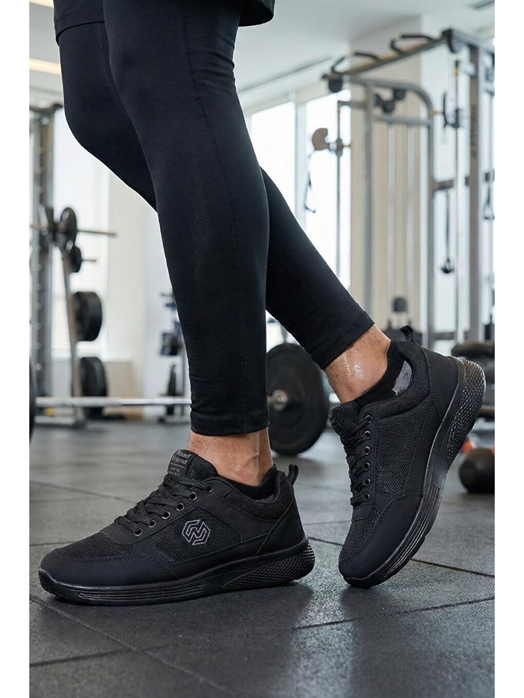 Siyah Frie Bağcıklı Nefes Alabilen Hafif Rahat Taban Erkek Sneaker
