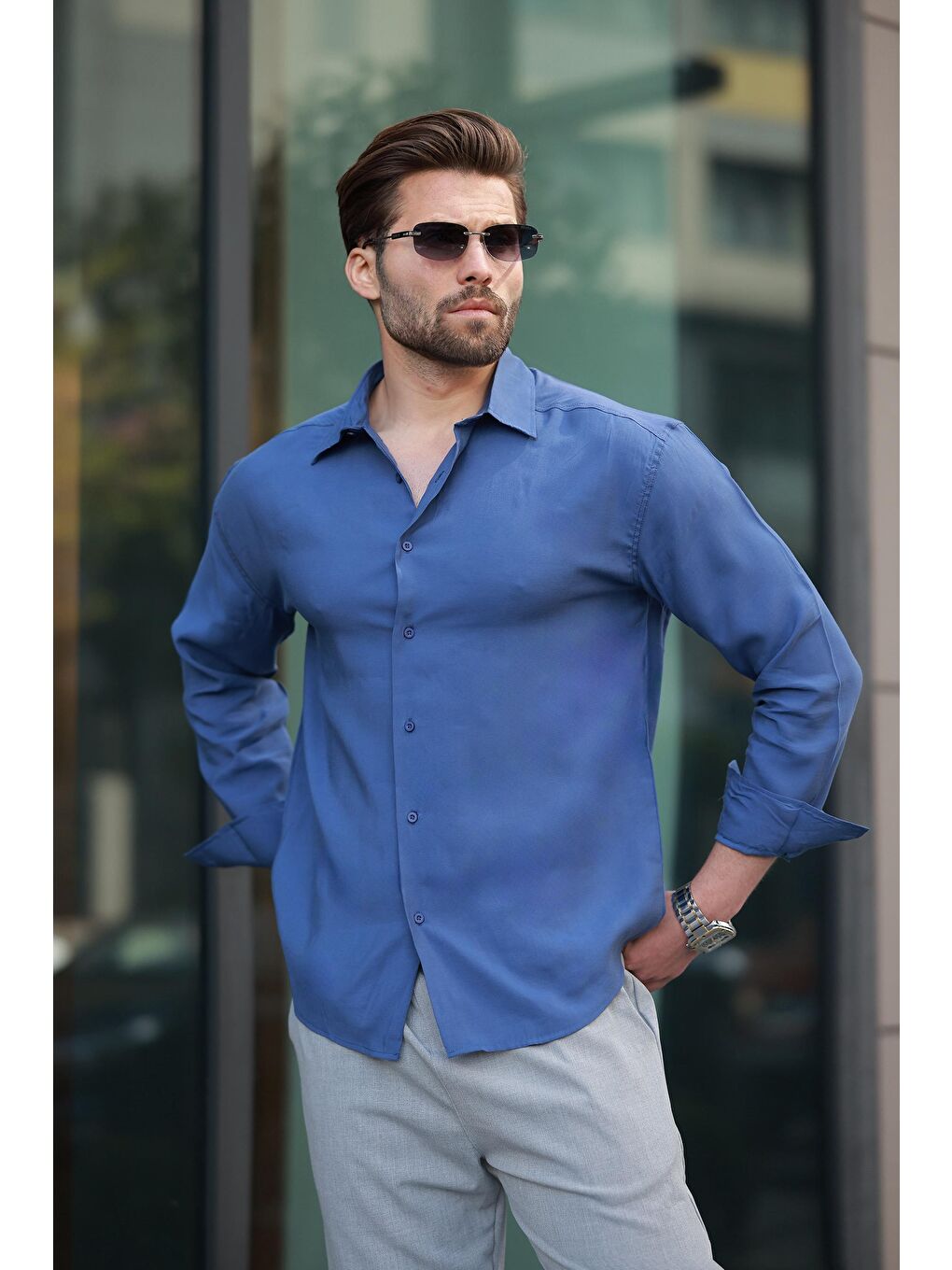 Mavi Basic Uzun Kollu Erkek Gömlek E6762-1
