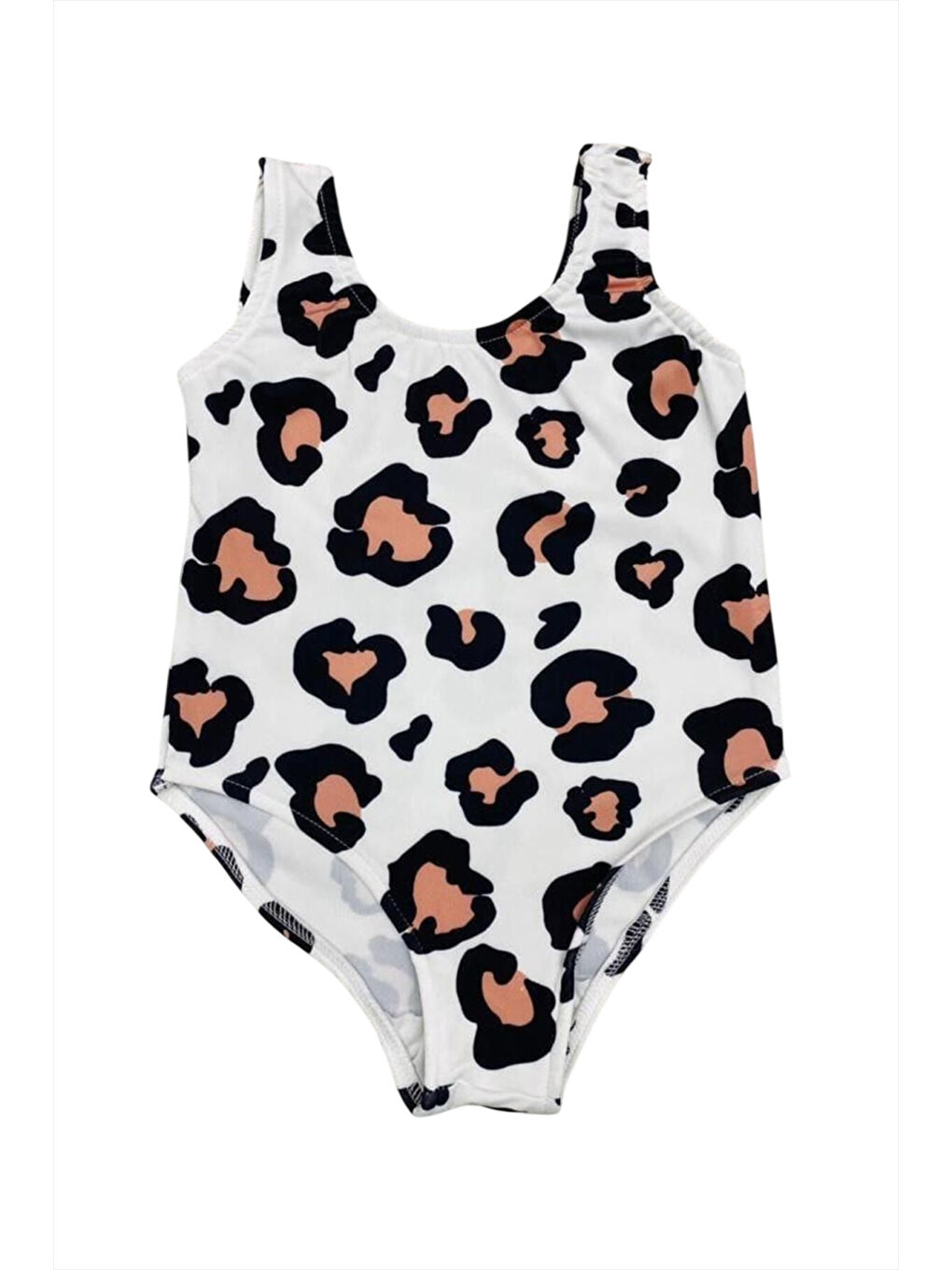 Siyah Desenli Kız Çocuk Mayo