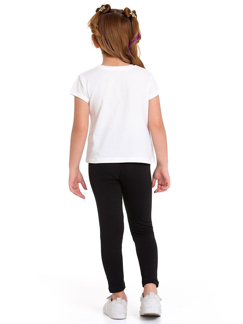 Paris Yazı Baskılı Ekru Renk Kız Çocuk Taytlı Takım-2