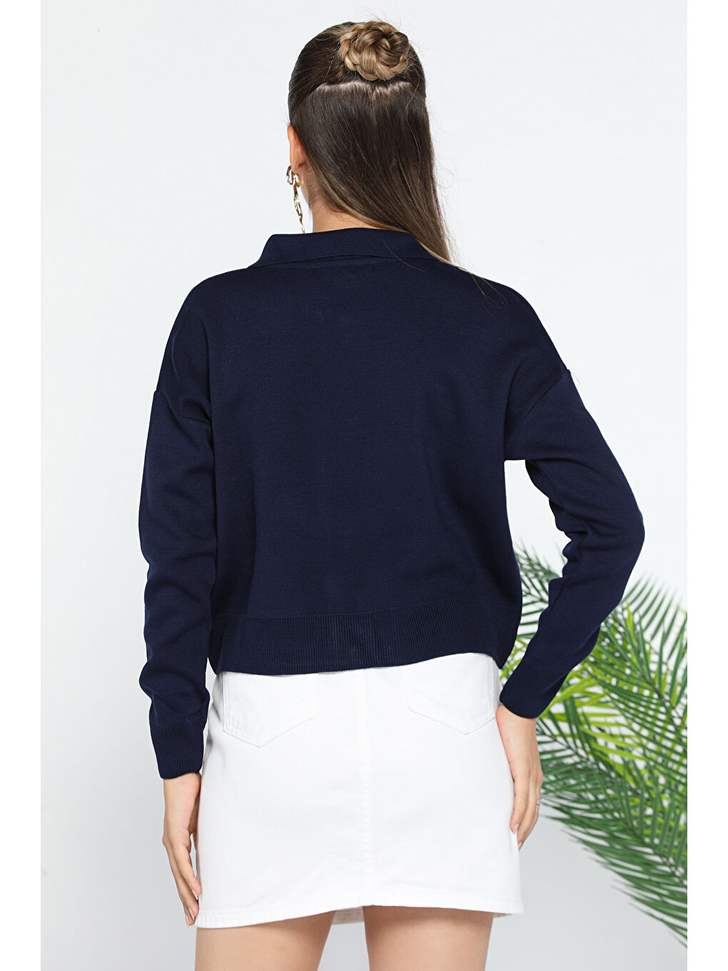 Lacivert Kadın Triko Ceket Hırka (s-m-l Beden Uyumludur)-5