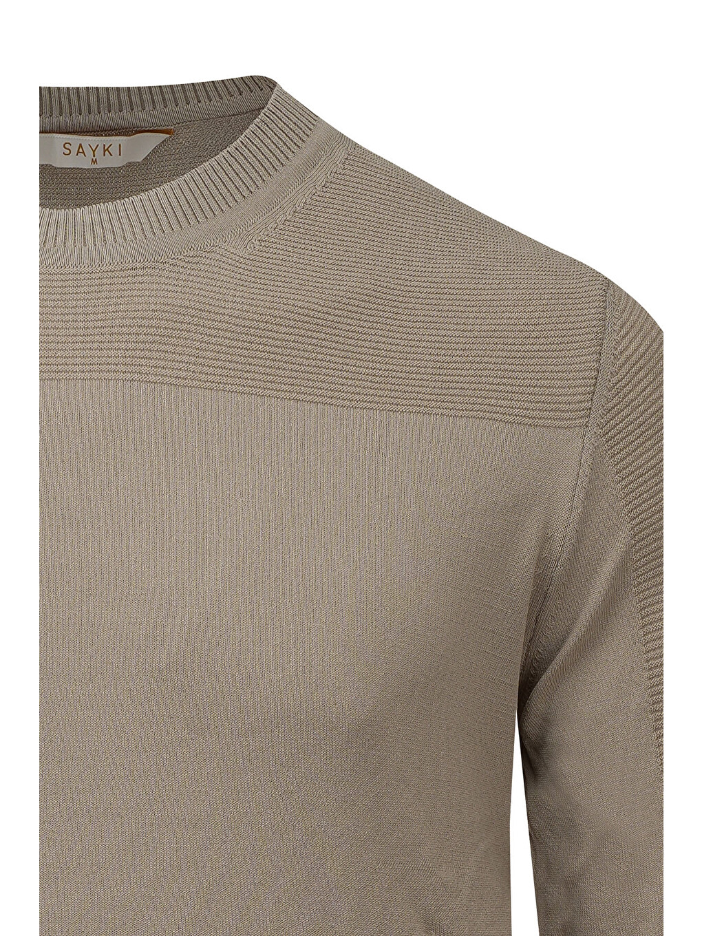 Bej Regular Fit Bisiklet Yaka Rayon Kazak-1