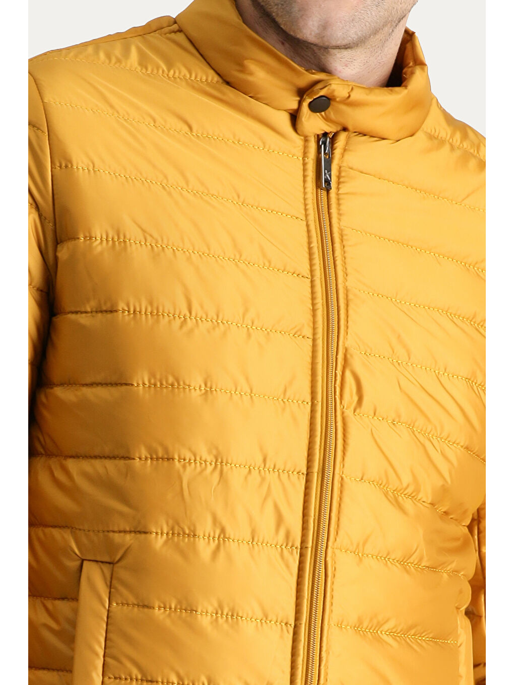 Sarı Kapitone Spor Mont-5