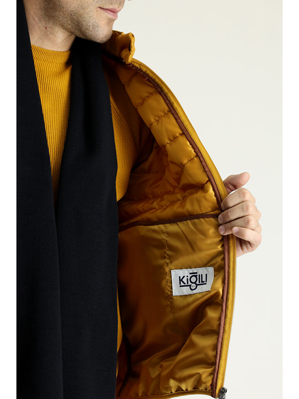 Sarı Kapitone Spor Mont-6