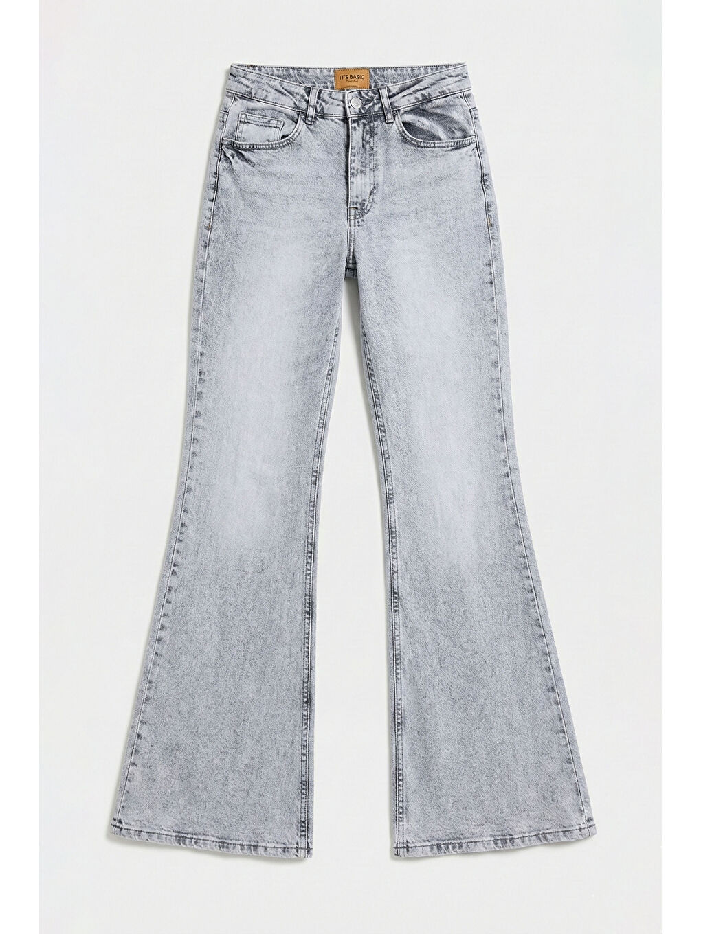 Kadın Gri 4s6-12 Flare Fit Komfort Kumaş Denim Jean-1