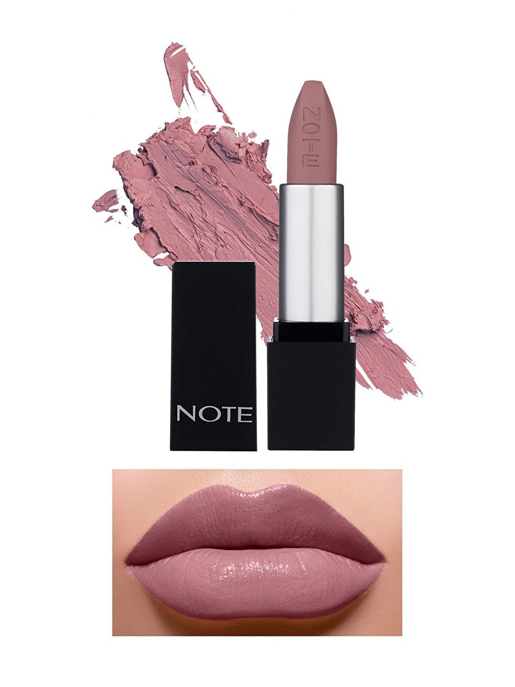 Note Cosmetique Nude Mattever Lipstick Yarı Mat Saten Bitişli Ruj 08 Unconventional Rose - Koyu Nude - 1