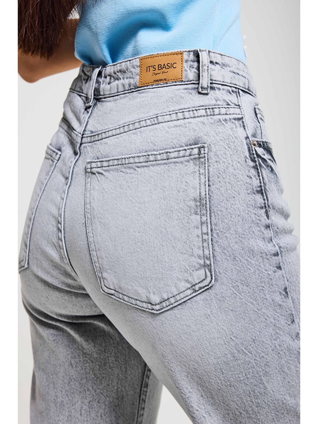 Kadın Gri 4s6-12 Flare Fit Komfort Kumaş Denim Jean-6