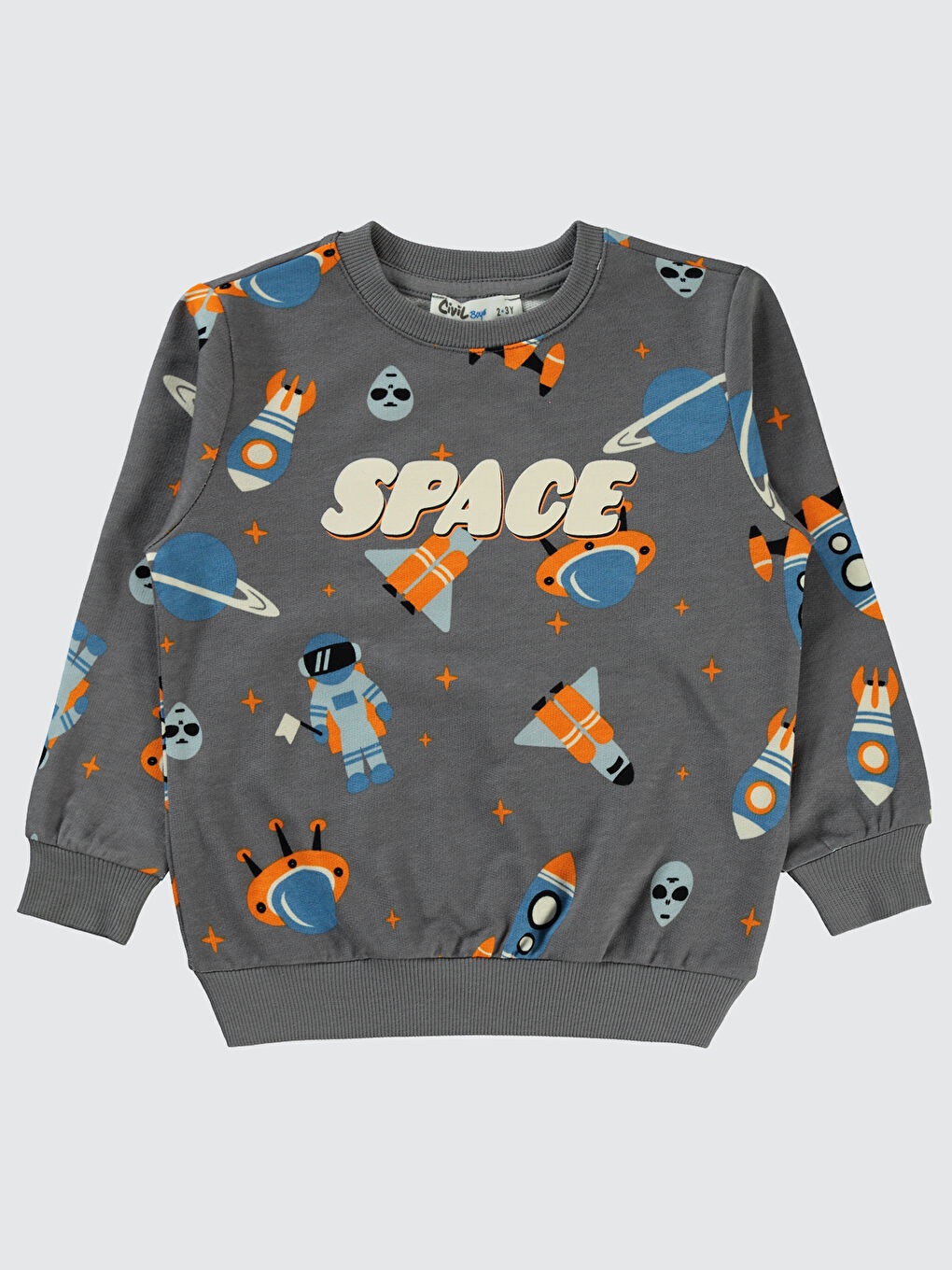 Boys Erkek Çocuk Sweatshirt 2-5 Yaş Antrasit