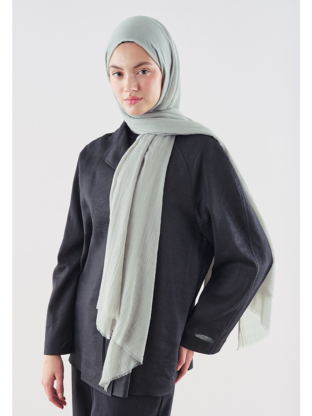 Gri Dubai Premium Şal Gümüş-1