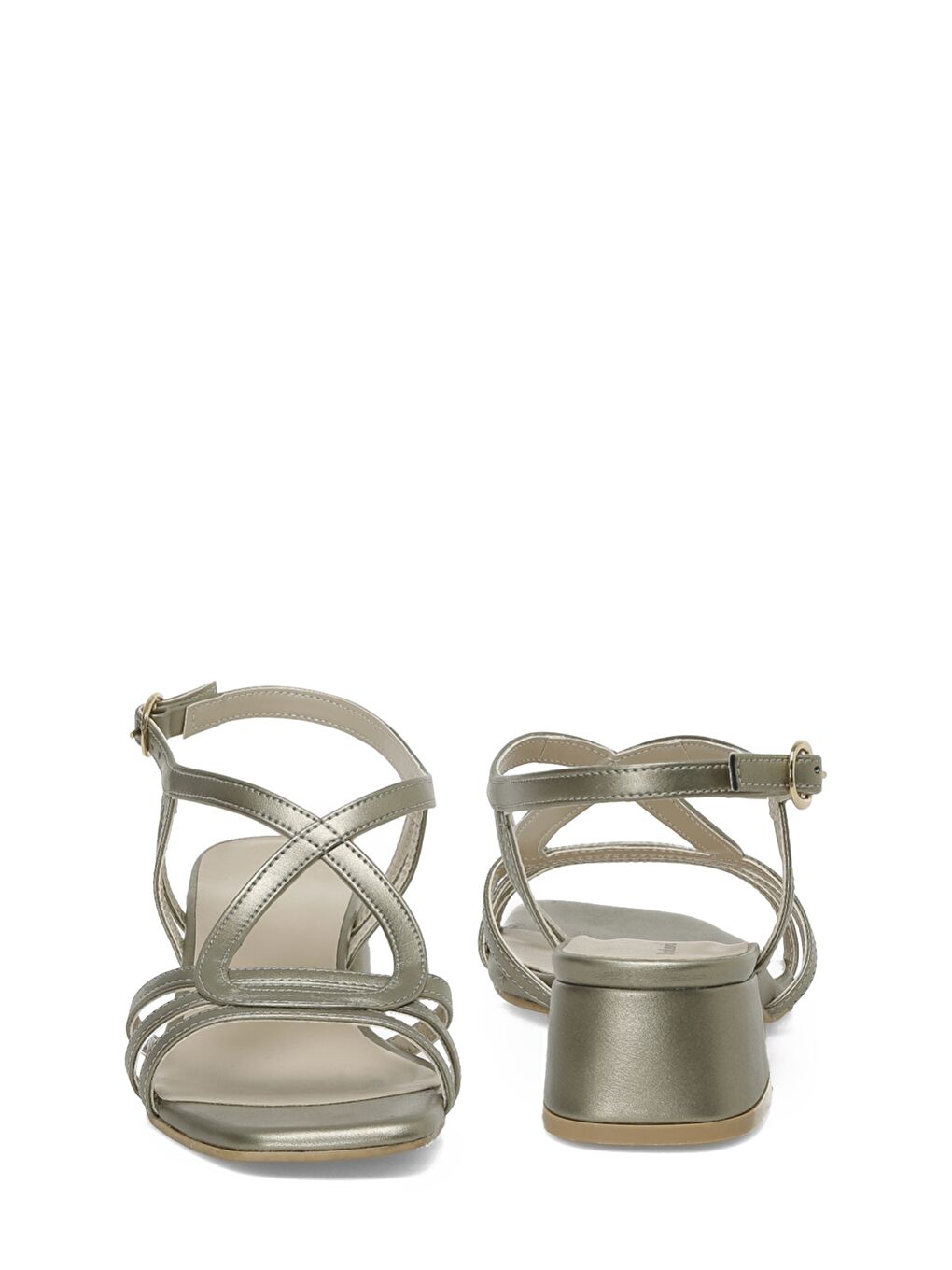 Sarı 325077.Z 5FX Altın Kadın Topuklu Sandalet-4