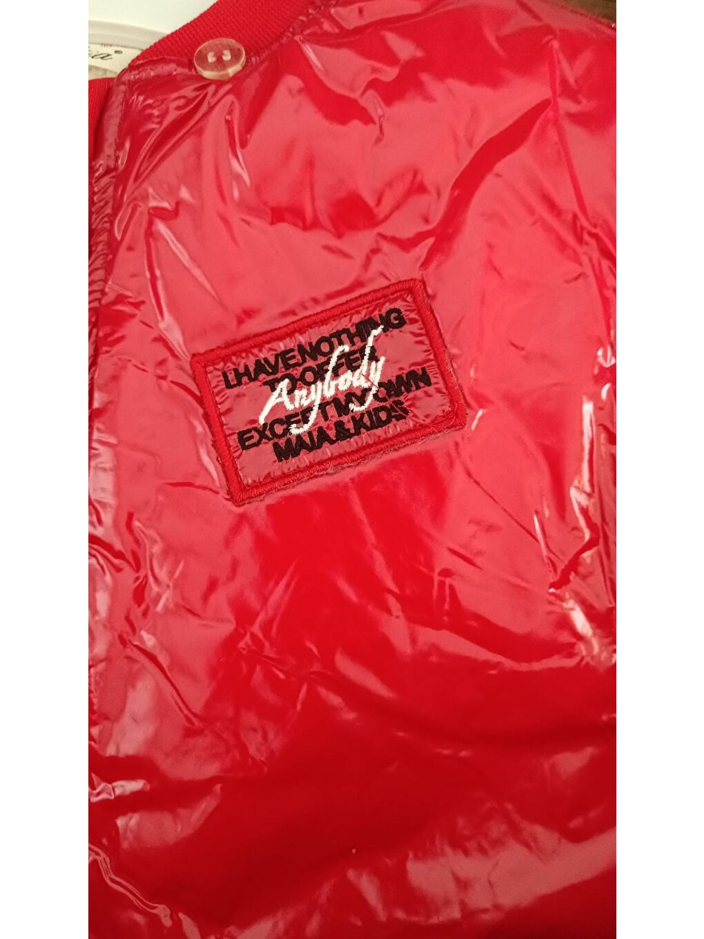 Kız Çocuk Elyaflı Kapüşonlu Kırmızı Mont-2