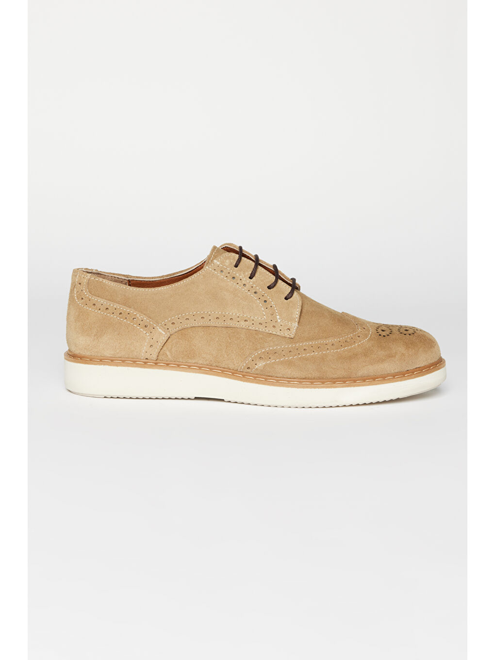 Erkek Bej %100 Deri Casual Ayakkabı