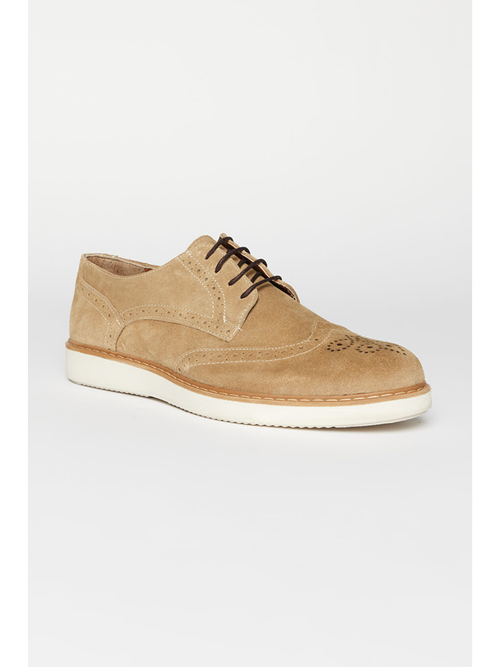 Erkek Bej %100 Deri Casual Ayakkabı-1