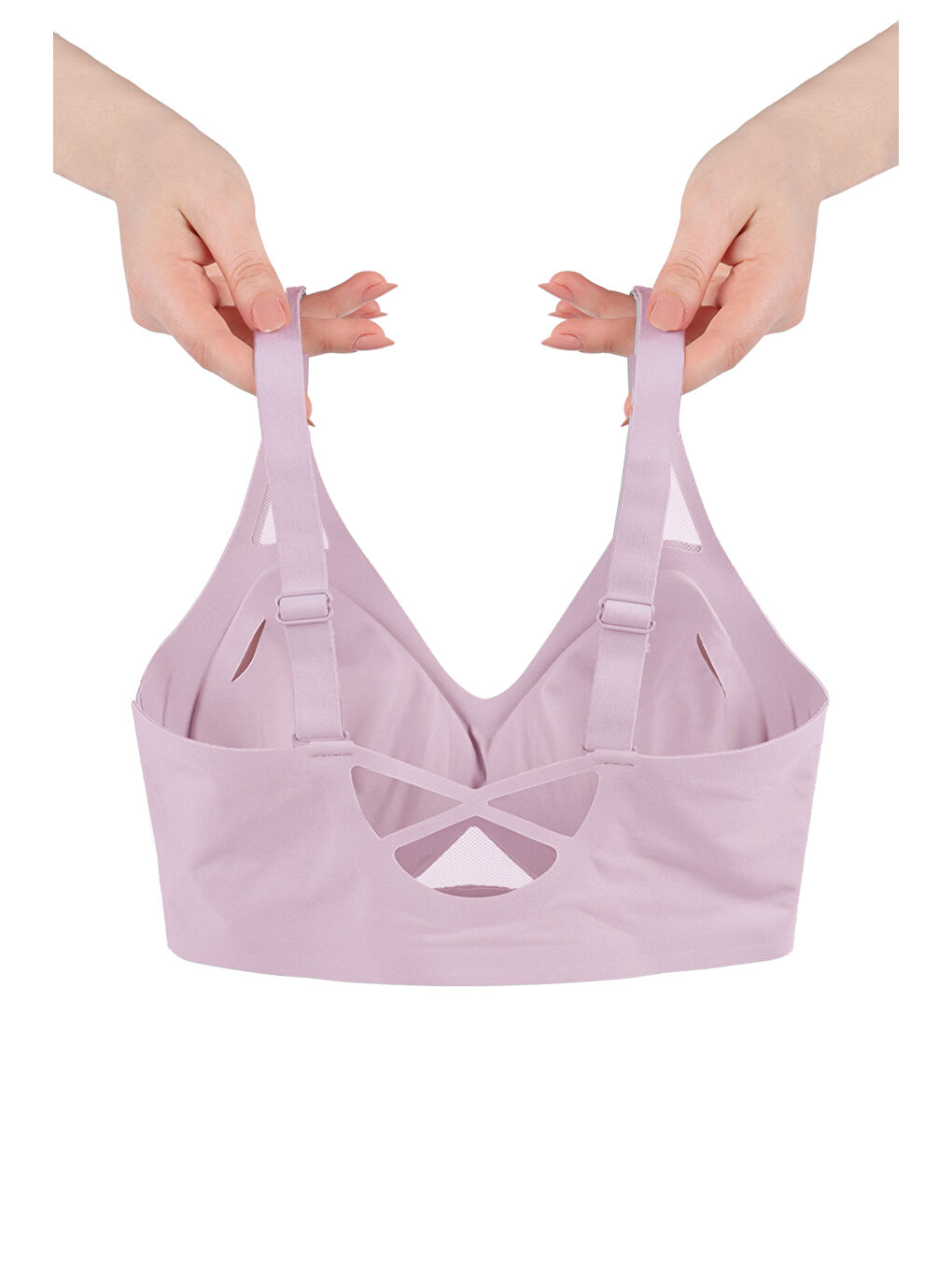 Pembe Balensiz Push Up Dikişsiz Çıkarılabilir Pedli Nefes Alan Sporcu Sütyen-1