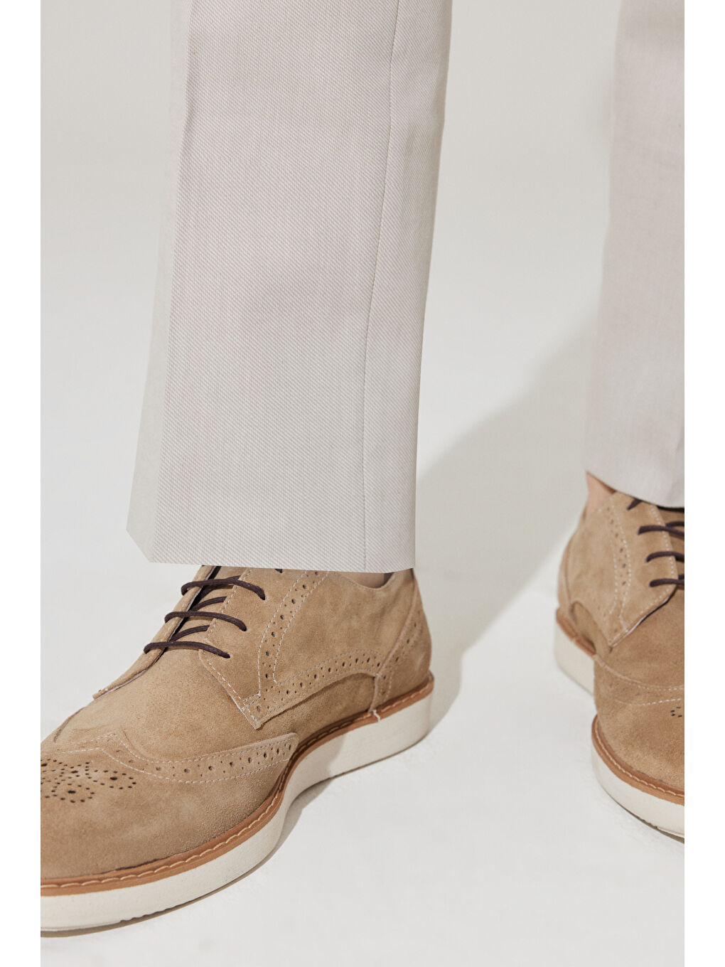 Erkek Bej %100 Deri Casual Ayakkabı-3