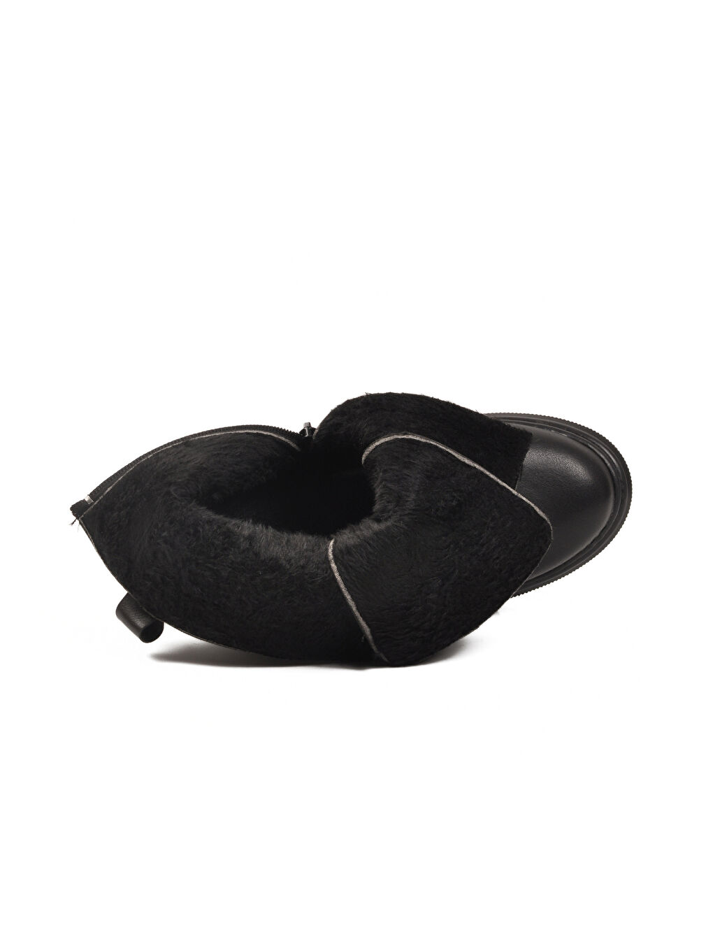 Siyah İçi Kürklü Fermuarlı Bağcıklı Kız Çocuk Bot 2002 F-3