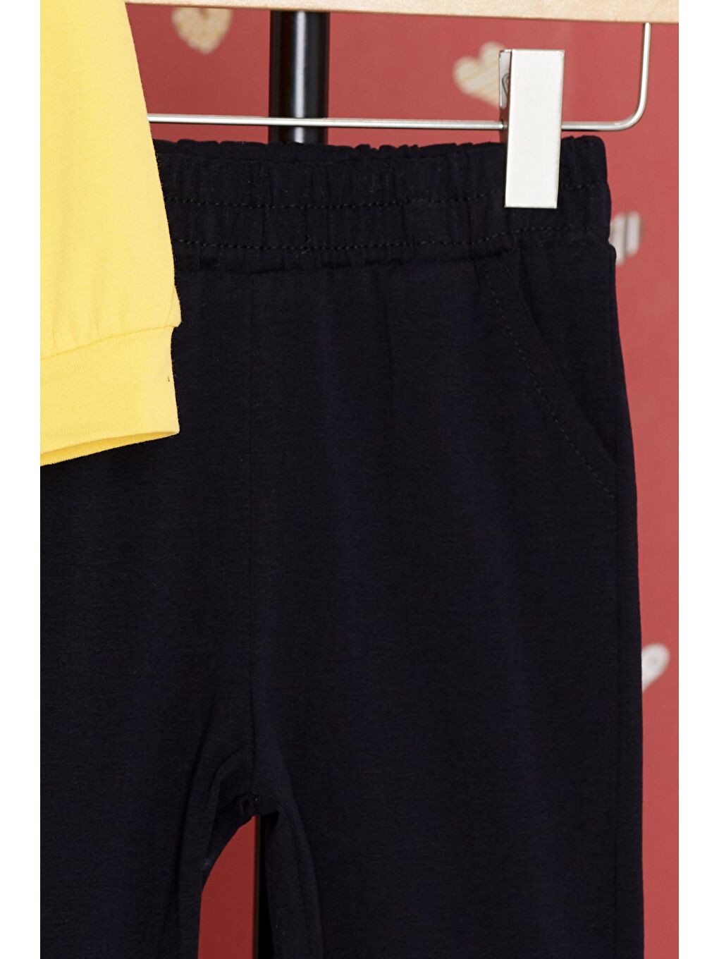 Sarı Kaplan Baskılı Cepli Erkek Bebek Eşofman Takımı 17319-3