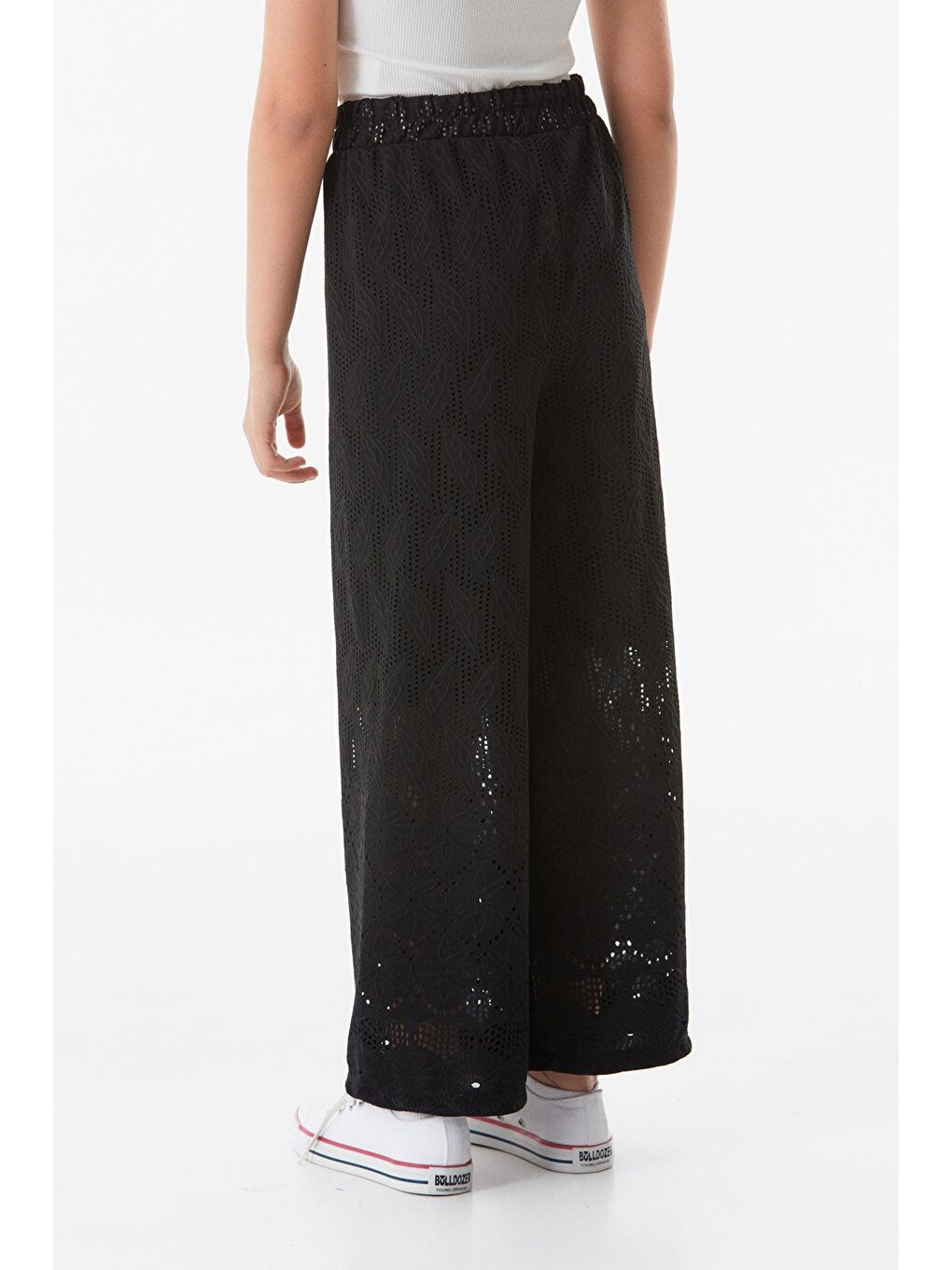 Siyah Beli Lastikli Kız Çocuk Pantolon-3