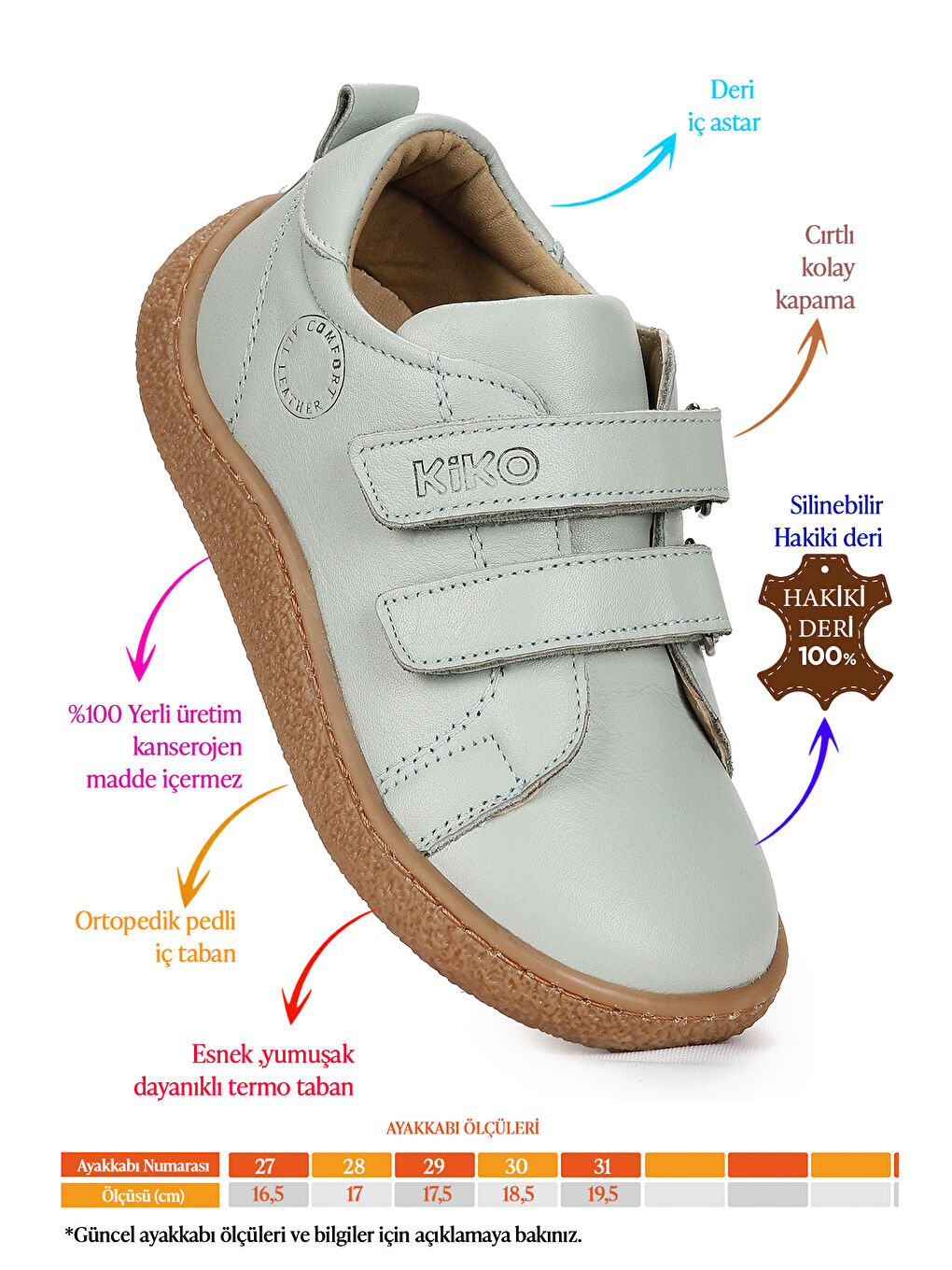 Turkuaz Luqa %100 Deri Günlük Erkek Çocuk Spor Ayakkabı-1