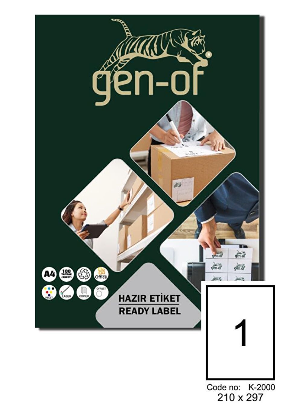 Gen-Of GK-2000 Laser Etiket 210x297 100 Sayfa(100 Etiket)