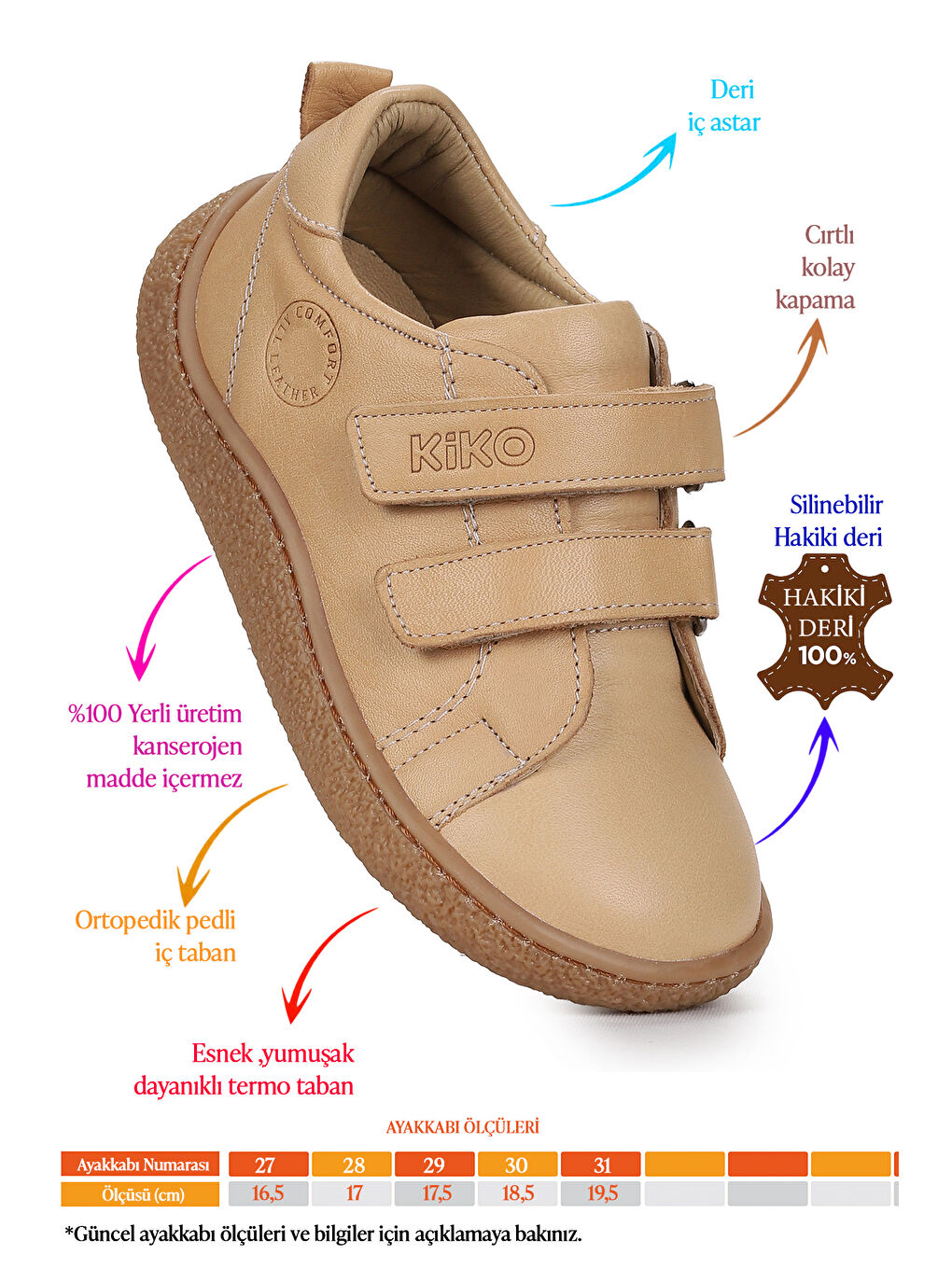 Kahverengi Luqa %100 Deri Günlük Erkek Çocuk Spor Ayakkabı-1