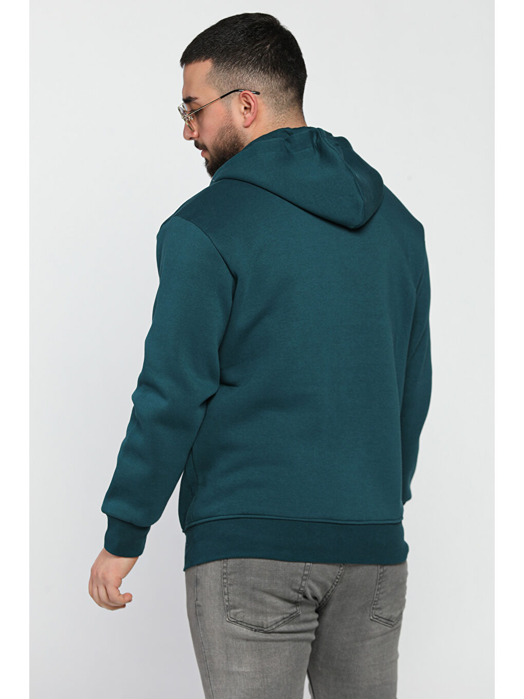 Mishar İtalia Yeşil Erkek Kapüşonlu Şardonlu Sweatshirt - 2