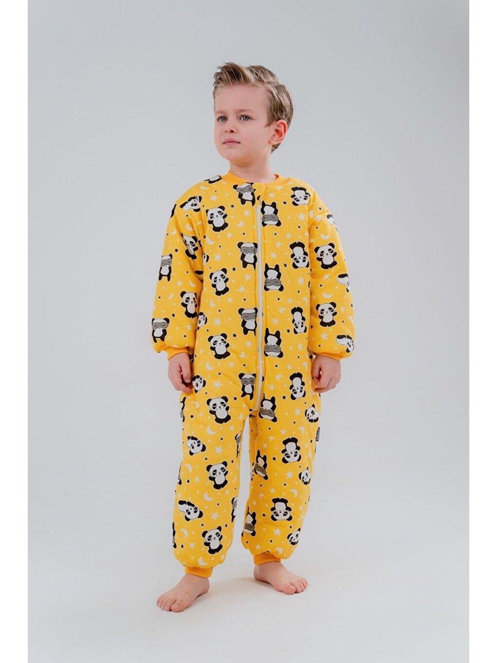 Sarı Erkek Bebek 2.5 Tog Desenli Uyku Tulumu 2 Yaş-1