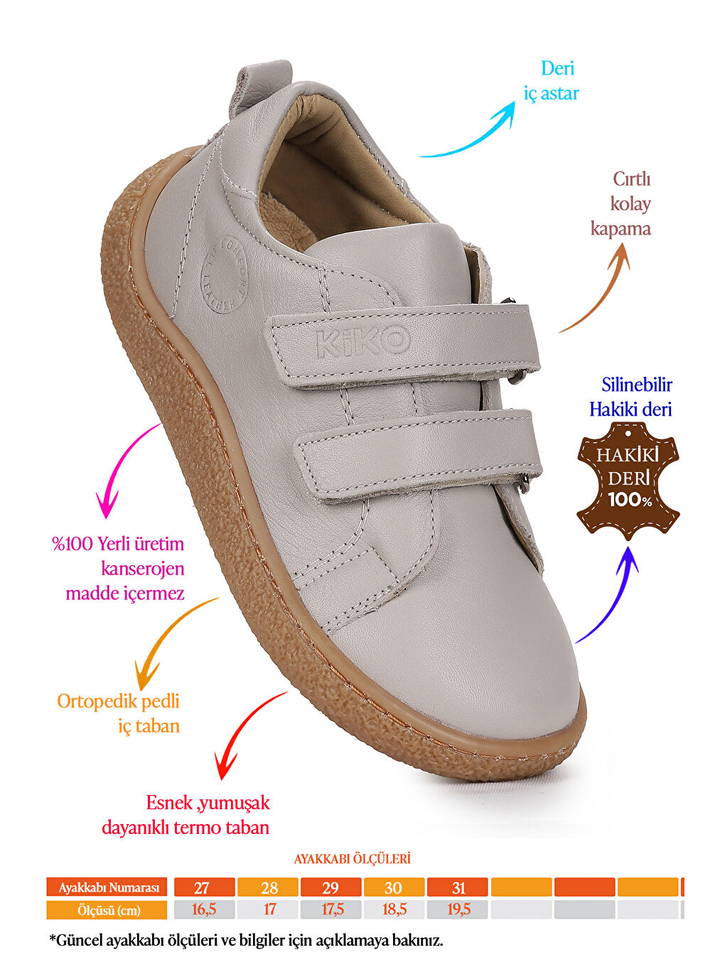 Bej Luqa %100 Deri Günlük Erkek Çocuk Spor Ayakkabı-1