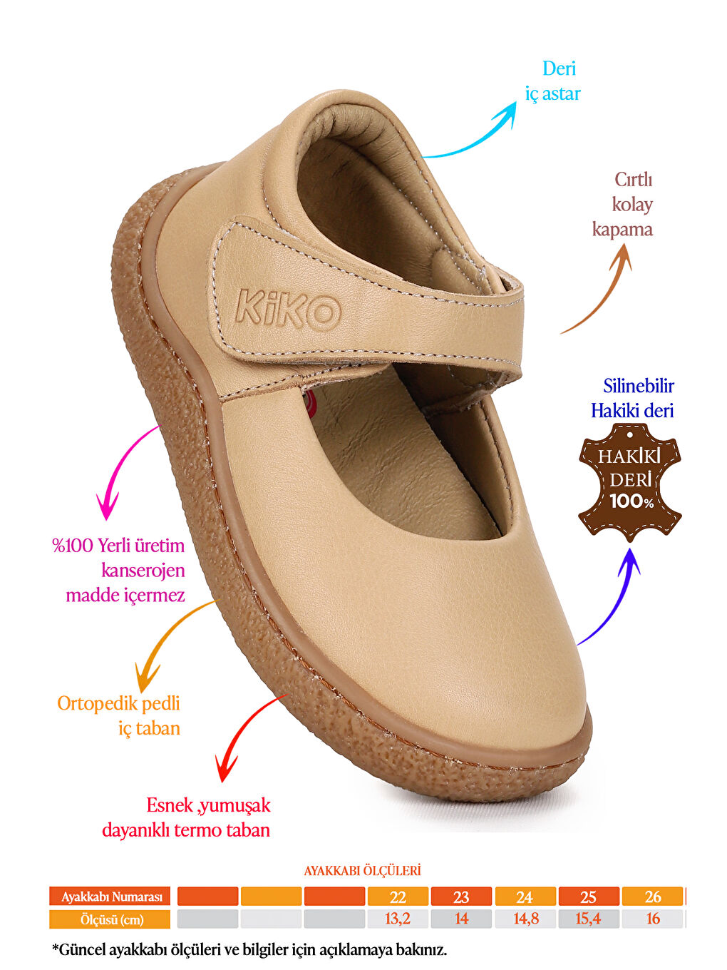 Kahverengi Lida %100 Deri Günlük Kız Bebek Babet Ayakkabı-1