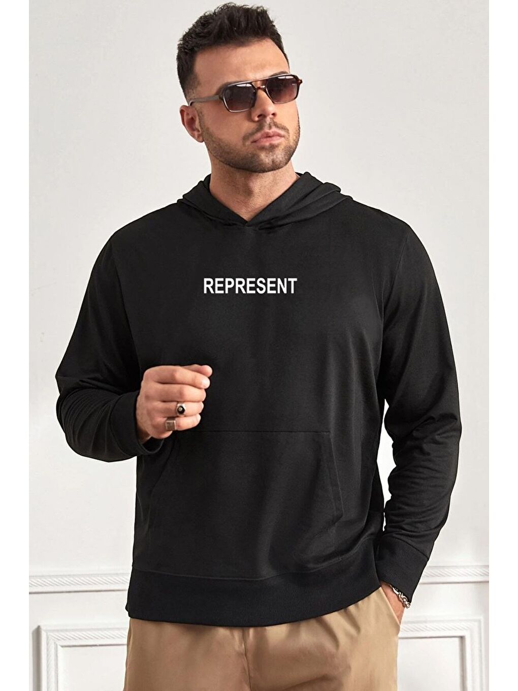 uyguntarz Siyah Unisex Represent Sırt Baskılı Sweatshirt