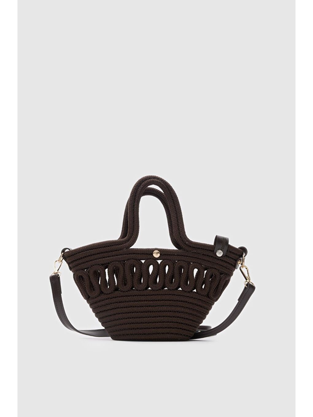 Ortega Handmade Mini Hasır Çapraz Çanta Kahverengi