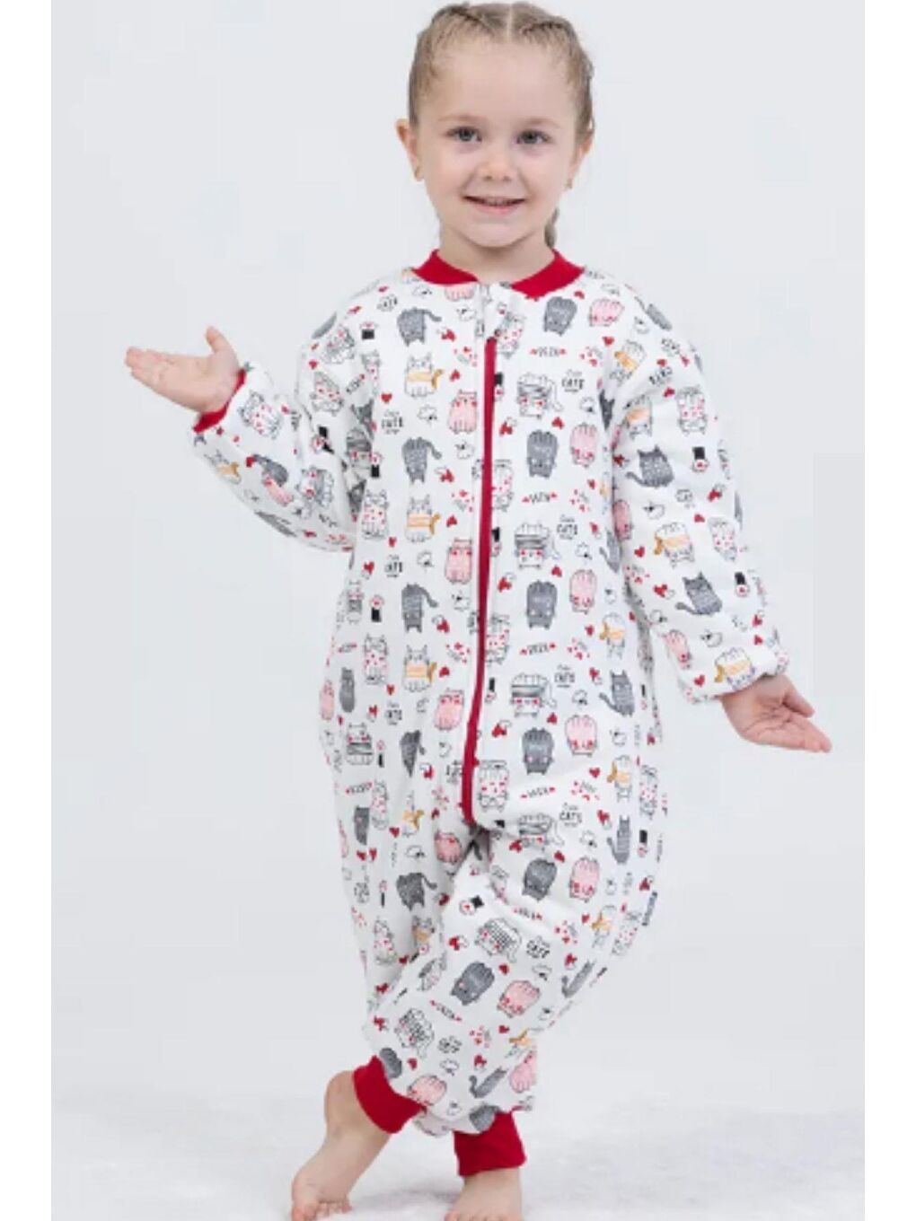 Kırmızı Kız Bebek 2.5 Tog Desenli Uyku Tulumu 2 Yaş-2